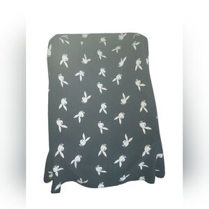 Vintage 2008 Playboy Bunny Home Fleece Blanket Throw 50x60 Black & White